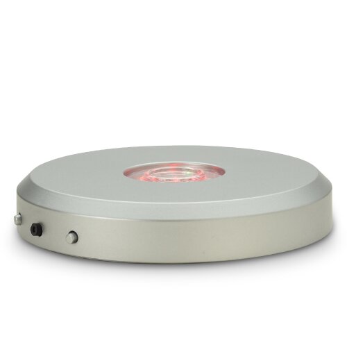 LED-BASE round, 11.5 cm, 15 LEDs, silver without batteries