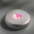LED-BASE round, 11.5 cm, 15 LEDs, silver without batteries