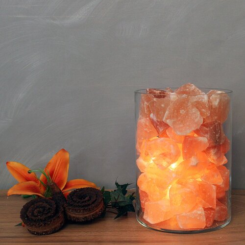 FIRE in GLASS Flower of Life, with PALM LIGHT candle