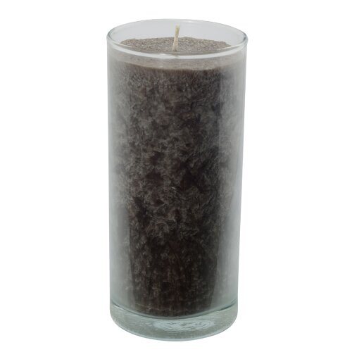 Palmwax Candle Jar, UNIQUE Grey Brown, Ø ca. 6 cm, Height ca. 14 cm