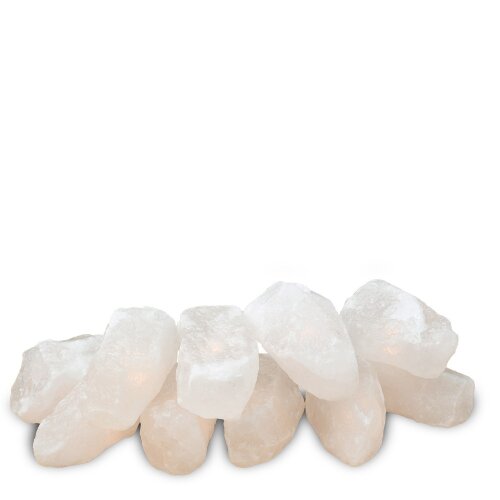 Illuminated Salt Crystal FIRE STONES, White Line, 10 crystals, incl. chain of lights