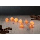 Illuminated Salt Crystal FIRE STONES HEART, 8 crystals, incl. LED fairy lights