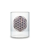 Lantern, with Vintage-Rust-Label Flower of Life, Glass...