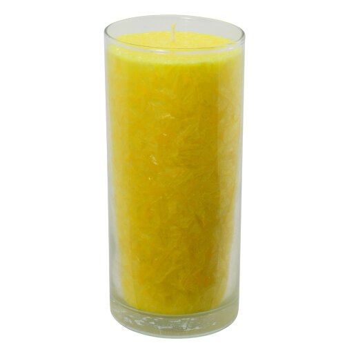 Palmwax Candle Jar, UNIQUE Yellow, Ø ca. 6 cm, Height ca. 14 cm