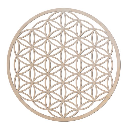 Wooden wall decoration, Flower of Life, ca. Ø 50 cm