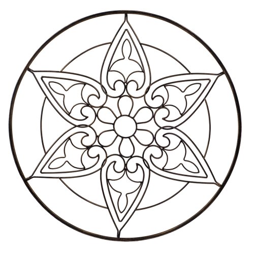 Metall Wanddekoration, Mandala, Antique Gold, ca. Ø 57 cm