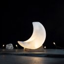 USB MOON, White Line, with wooden base, H ca. 12,5 cm