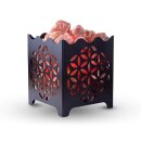 Illuminated Fire Basket Flower of Life, BLACK, with Salt...