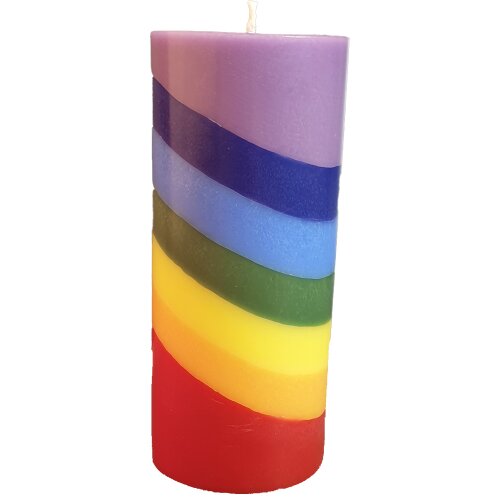 Chakra pillar candle with coconut wax, multicoloured, ⌀ approx. 5.6 x H 12.5 cm