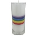 UNIQUE candle white chakra bow (multicolour), ⌀ approx. 6.6 x H approx. 14 cm