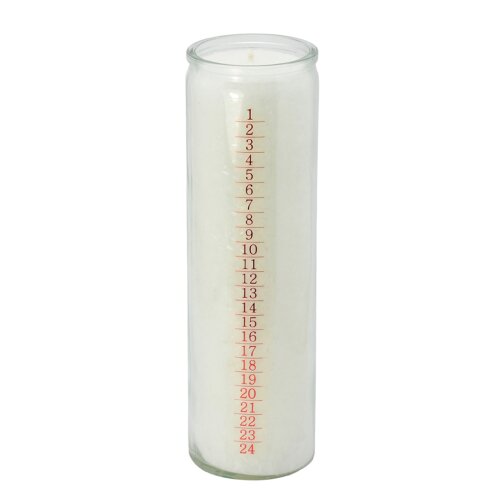 Palmwax Candles, ADVENT 1-24 White, with label, Ø ca. 6 cm, Height ca. 20 cm