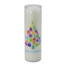 Palmwax Candles, X-MAS TREE White, with label, Ø ca. 6 cm, Height ca. 20 cm