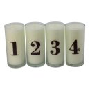 Palmwachs-Kerzen, ADVENT-SET 1-4 Weiß, mit Etikett,...