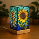 Art Light Sonnenblume mit Holzsockel 10x10x16,5 cm