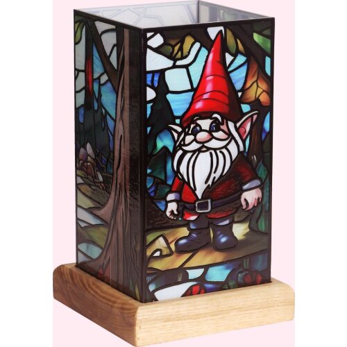 Art Light Zwerg mit Holzsockel 10x10x16,5 cm