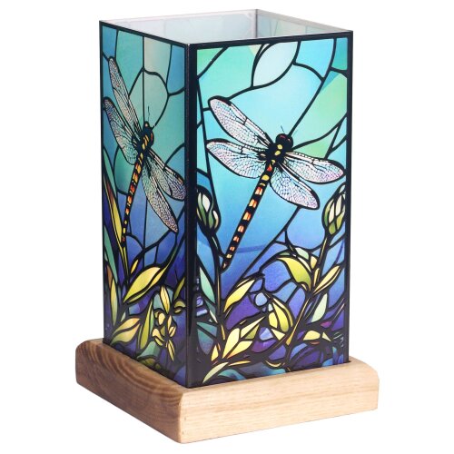 Art Light Libelle mit Holzsockel 10x10x16,5 cm