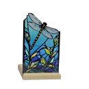 Art Light Teelichthalter Libelle mit Holzsockel...