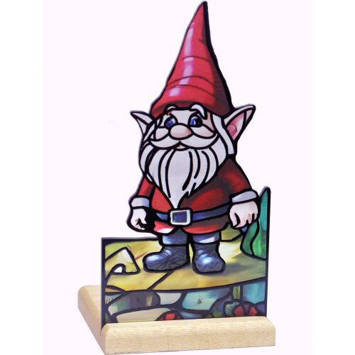 Art Light Teelichthalter Zwerg mit Holzsockel 10,3x10,3x20,2 cm