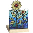 Art Light Teelichthalter Sonnenblume mit Holzsockel...
