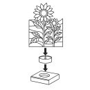 Art Light Teelichthalter Sonnenblume mit Holzsockel 10,3x10,3x15,6 cm