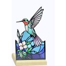 Art Light Teelichthalter Kolibri mit Holzsockel...