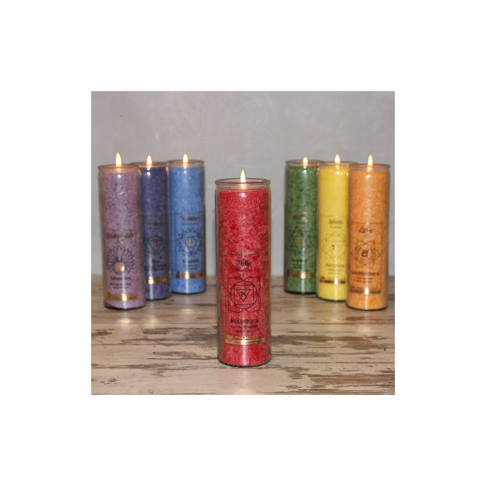 CHAKRA candle, ca. 20 cm, RED