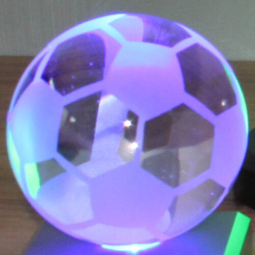 LED-Base Aufsatz, Kristallglaskugel FUSSBALL, Ø ca. 6,5 cm