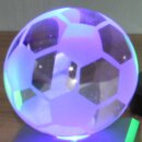 LED-Base Aufsatz, Kristallglaskugel FUSSBALL, Ø ca. 6,5 cm